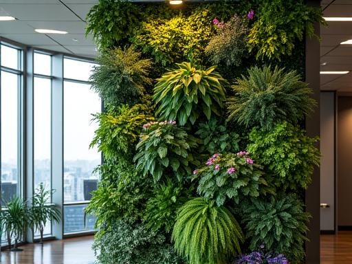 Muro vertical jardín empresarial
